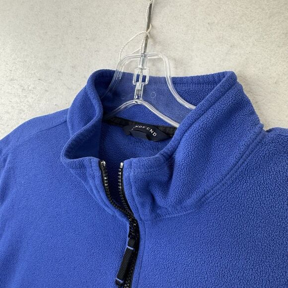 Lands End Womens Plus Size 1X 16W - 18W Blue 1/4 Zip Up Pullover Fleece Top - Picture 7 of 10